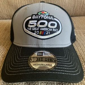 NEW 2021 Daytona 500 New Era NEO 39THIRTY Flex Hat - Gray/Black - MEDIUM/LARGE